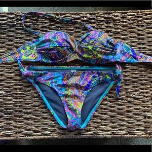 Victoria secret push up paisley bikini (32b)